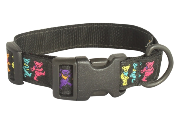 Grateful dead dancing bears dog collar for little dogs